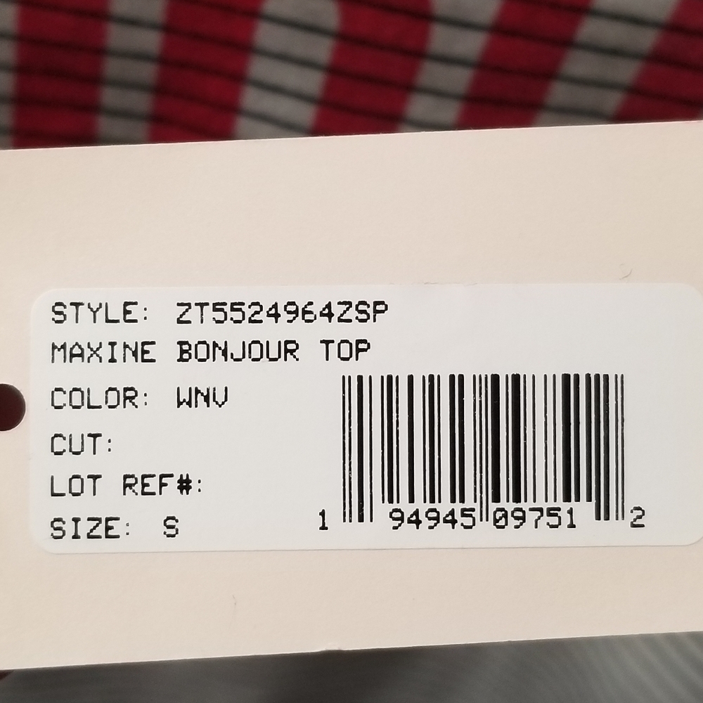 SOLD! NWT Cinq a Sept Maxine Striped Bonjour Top French 3/4 Length Sleeves - Picture 6 of 10